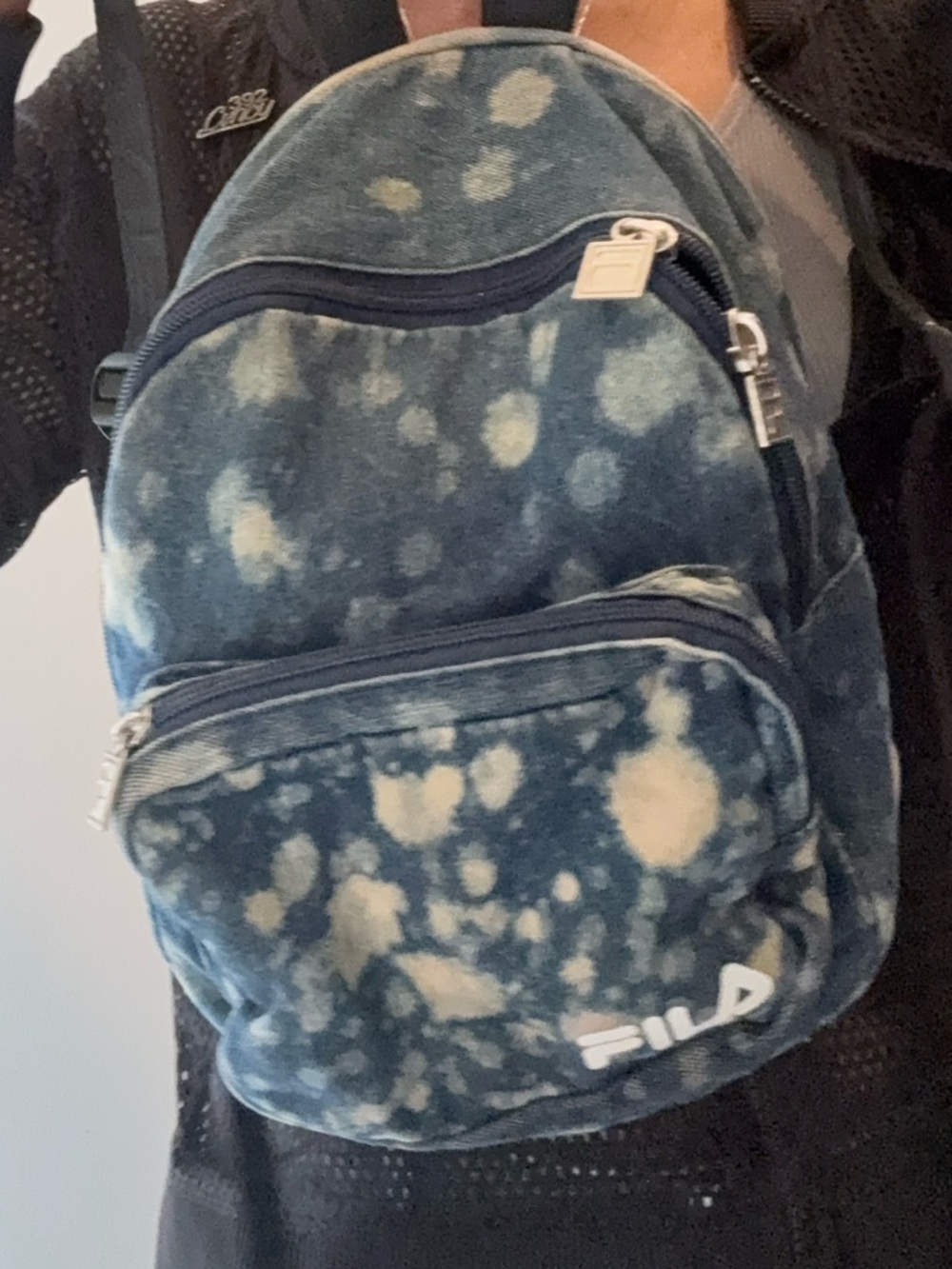 Fila Blue Tie-Dye Mini Backpack with White Splatter Small